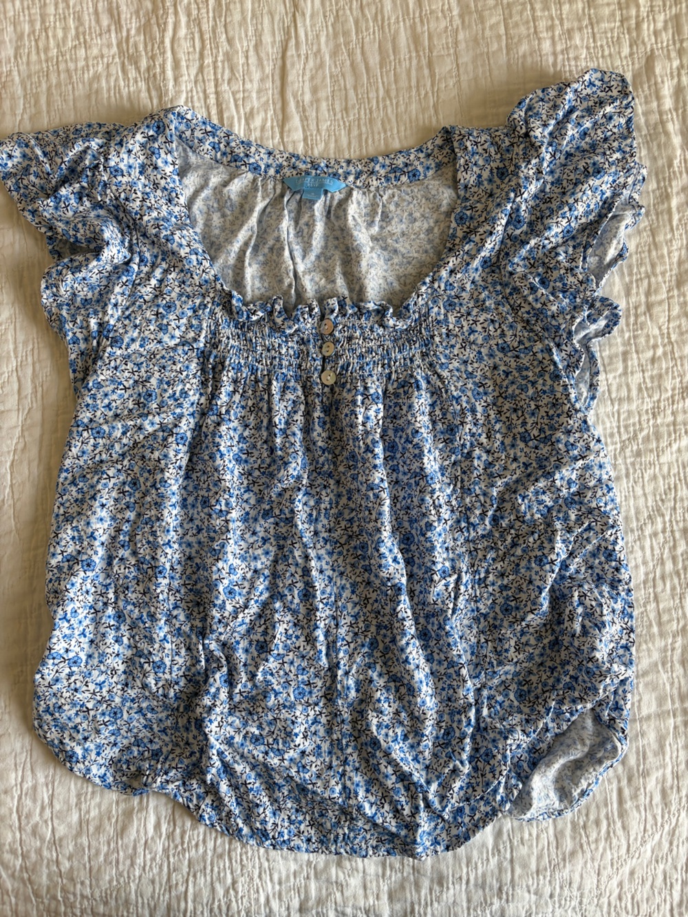 Draper James Blue and White Floral Dress